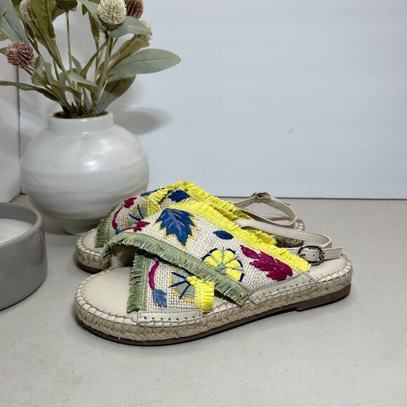 New Sam Edelman Kayden Kid Slingback Sandals Floral Embroidered Girls US 3M NWOB - Picture 4 of 8